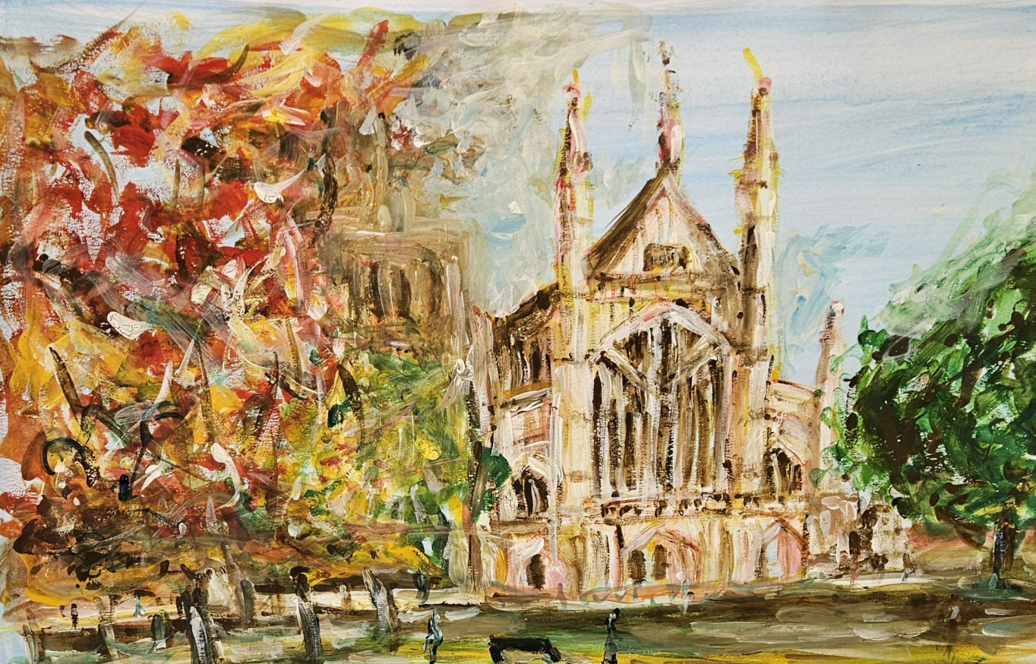 Best New Exhibitor Clive Tong with Winchester Cathedral in Watercolour